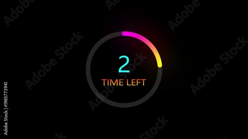 7 seconds countdown timer animation. inside a yellow and red circle on white background emergency timer countdown animation, and 4k video.