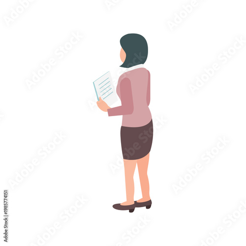 isometric woman