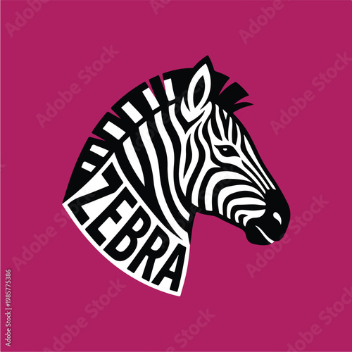 Black and white zebra head.