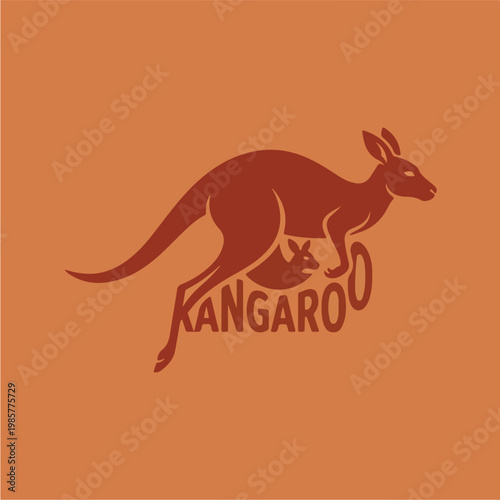 Brown Kangaroo Logo Design.