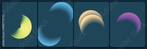 Abstract gradient forms a series of four colorful smoothly blended shapes in a grid layout