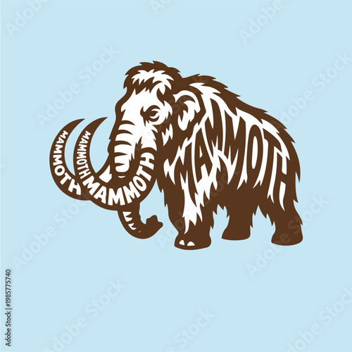 Brown Mammoth Animal Illustration.
