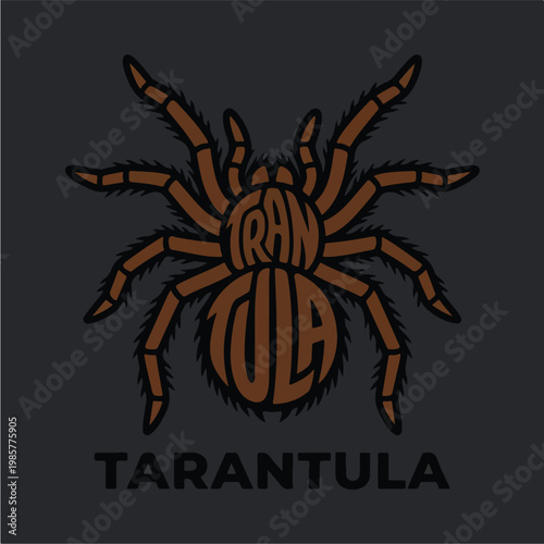 Brown Tarantula Closeup Illustration.
