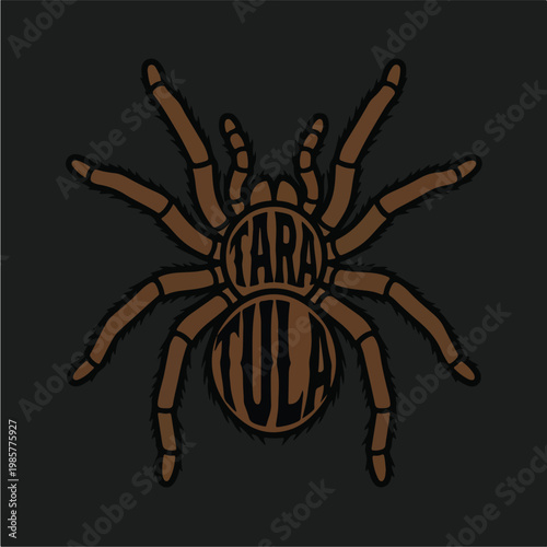 Brown Tarantula Spider Illustration.