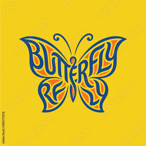 Butterfly Design With Text.