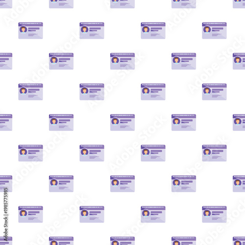 Repeating user profile cards on a white background creating a pattern