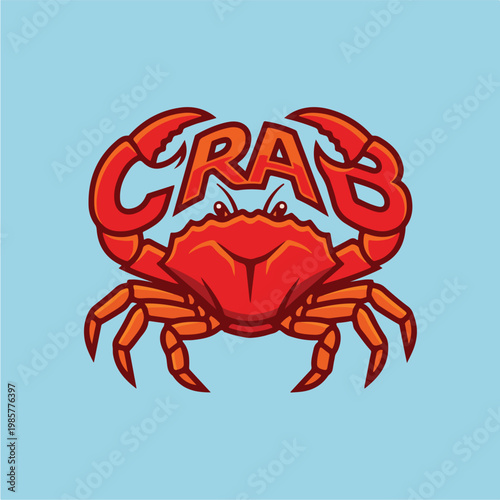 Crab Cartoon Character Illustration.