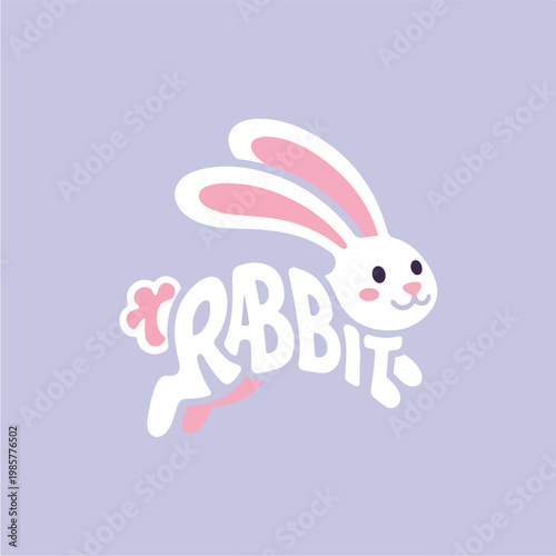 Cute Cartoon Rabbit Character.