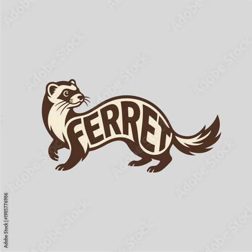 Ferret Logo Illustration Animal.
