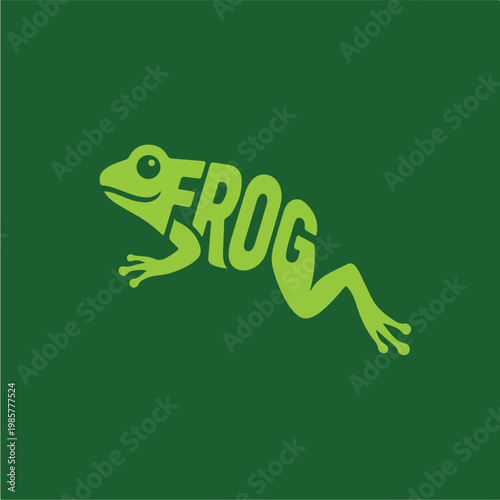 Green Frog Logo Illustration.