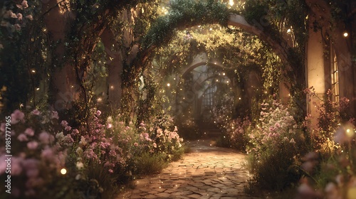 Romantic Flower Arch in an Enchanted Garden / 魔法の庭園のロマンチックな花のアーチ