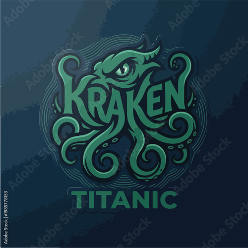 Kraken sea monster logo.