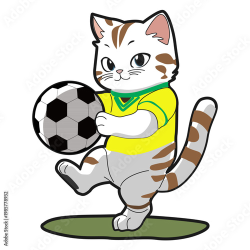 An illustration of a cat who loves to do sports, suitable for all businesses.
