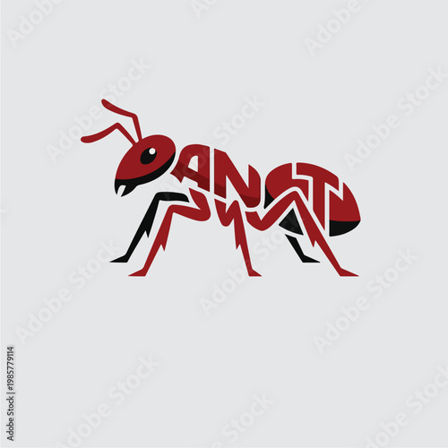 Red Ant Logo Illustration.