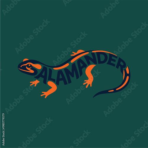 Salamander Orange Amphibian Creature.