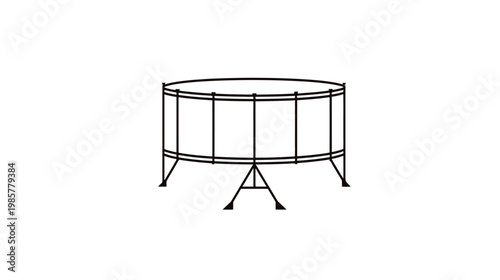 A simple outline drawing of a cylindrical object with supporting legs. It is isolated on a white background
