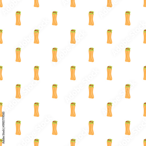 Burrito vector illustration creating a repeating seamless pattern for food related designs