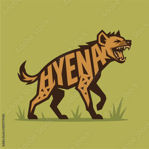 Spotted Hyena Cartoon Illustration.