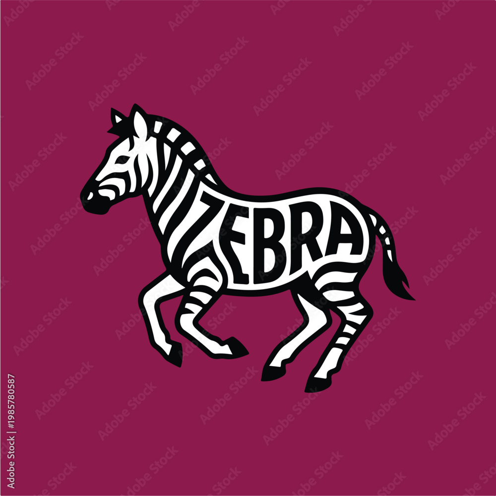 Fototapeta premium Zebra Black and White Animal.