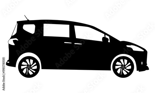Black moving car icon isolated on white background. Suitable for all businesses.