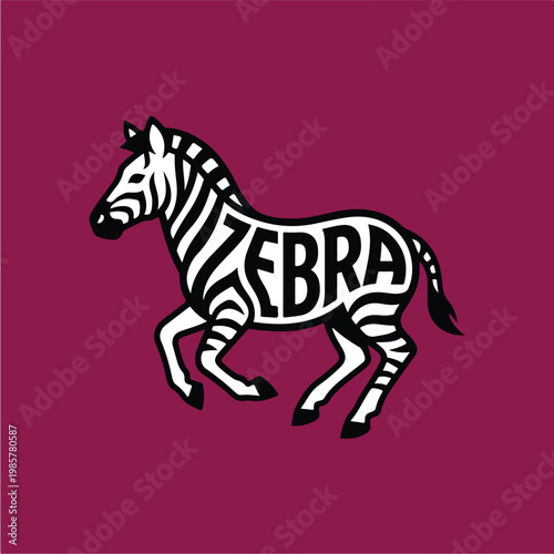 Zebra Black and White Animal.