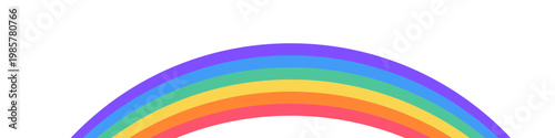 Simple rainbow arch isolated on transparent background for Pride Month. Clean colorful LGBTQ+ spectrum curve symbolizing diversity, ideal for posters, banners, stickers and inclusive designs