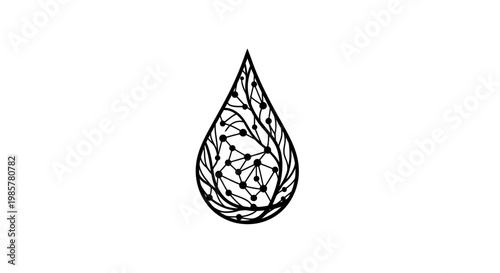 A black and white illustration of a teardrop.