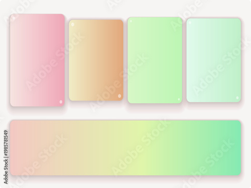 Soft Pastel Gradient Color Palette & Swatches | Modern Pink, Peach, Green Hues for Aesthetic UI/UX & Graphic Design Backgrounds