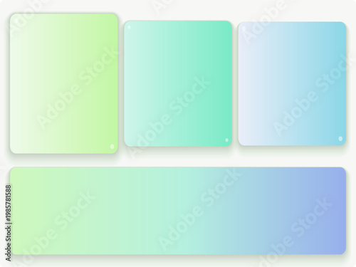 Soft Pastel Gradient Shapes: Modern Green & Blue Abstract Backgrounds for UI Design