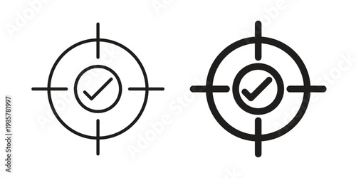 Accuracy icon design, logo, app, template set. Black icons