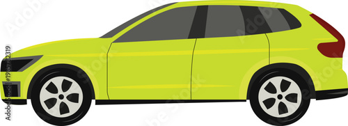 Modern Car Illustration Representing Transportation, Automotive Design, and Urban Mobility Concept