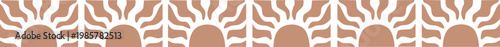 Sun Motif Border Seamless Pattern
