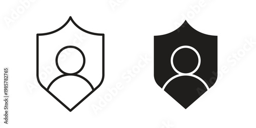 Authentication icon design, logo, app, template set. Black icons