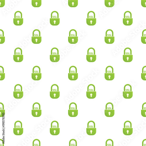 Repeated green padlock icons with ssl indicating secure web browsing and data protection