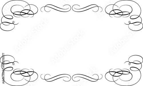 Calligraphic rectangular black framework, vignettes. 