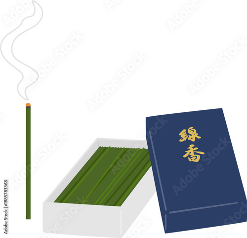 蓋を開けた線香の箱