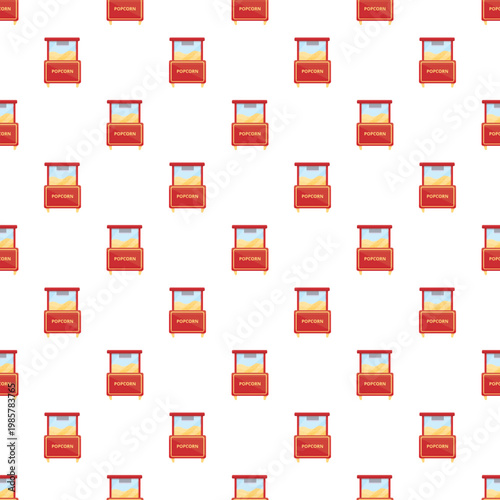 Popcorn machine carts forming a repeating seamless food snack background