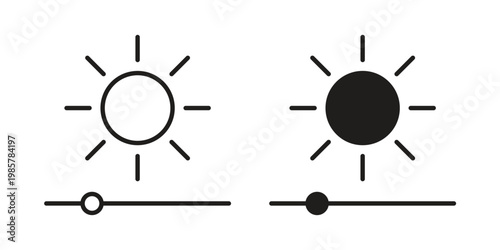 Brightness icon design, logo, app, template set. Black icons