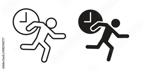 Busy icon design, logo, app, template set. Black icons