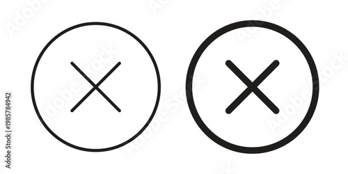 Cancel icon design, logo, app, template set. Black icons