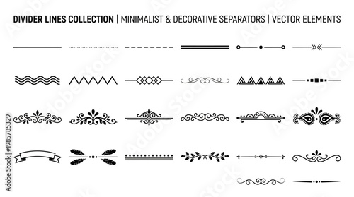 Minimalist decorative divider lines collection.