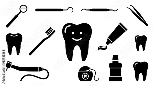 Dental care toothbrush toothpaste tools.