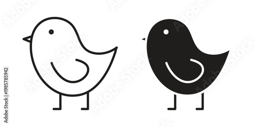 Chick icon design, logo, app, template set. Black icons