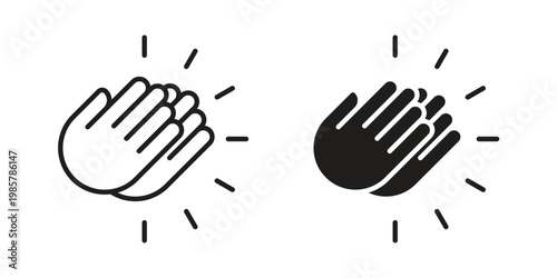 Clap icon design, logo, app, template set. Black icons