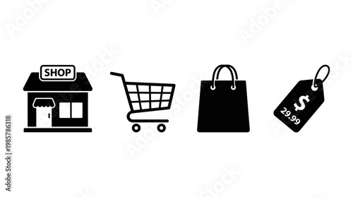 Shopping icons for e commerce.