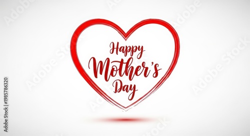 Red hand-drawn heart shape with 