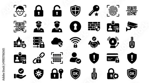 Security icons for digital protection.
