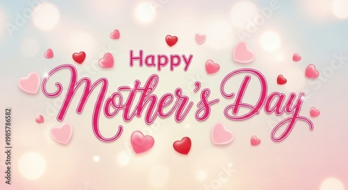 Pink and red heart-shaped confetti with 