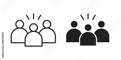 Community icon design, logo, app, template set. Black icons