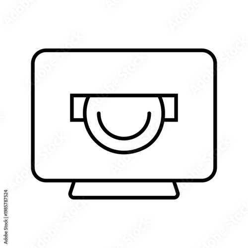 Atm machine icon. Business and banking line symbol. Black and white.